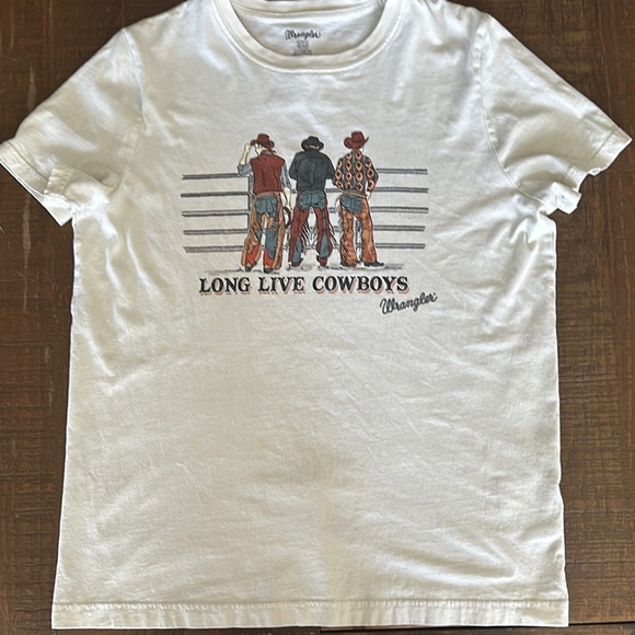 Wrangler Tops - Wrangler White Short Sleeve Cowboy Graphic Tee